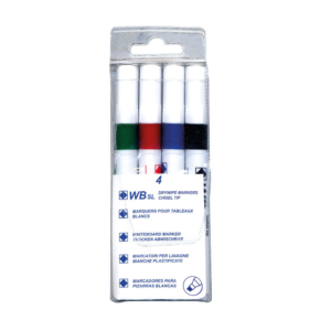Assorted Whiteboard Markers Chisel Tip (Pack of 4)