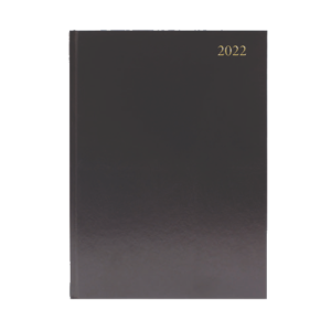 Desk Diary Day Per Page A5 Black 2022