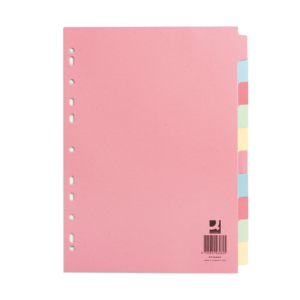 Q-Connect 10-Part Subject Divider Multi-Punched A4