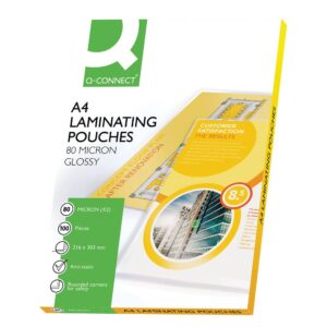 Q-Connect A4 Laminating Pouch 80 Micron (Pack of 100)