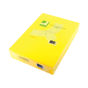 Q-Connect Bright Yellow Coloured A4 Copier Paper 80gsm Ream (Pack of 500)