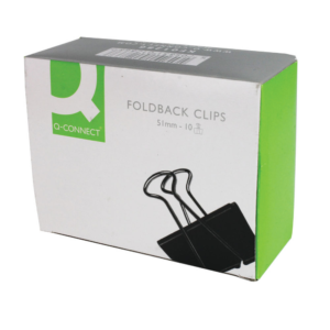 Q-Connect Foldback Clip 51mm Black (Pack of 10)