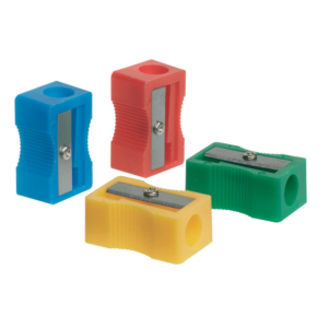 Q-Connect Plastic Pencil Sharpener Single Hole Assorted (Pack of 10)