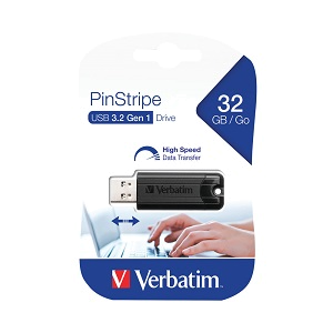 Verbatim Pinstripe USB 3.0 Flash Drive 32GB Black