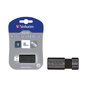 Verbatim Pinstripe USB Drive 8GB Black